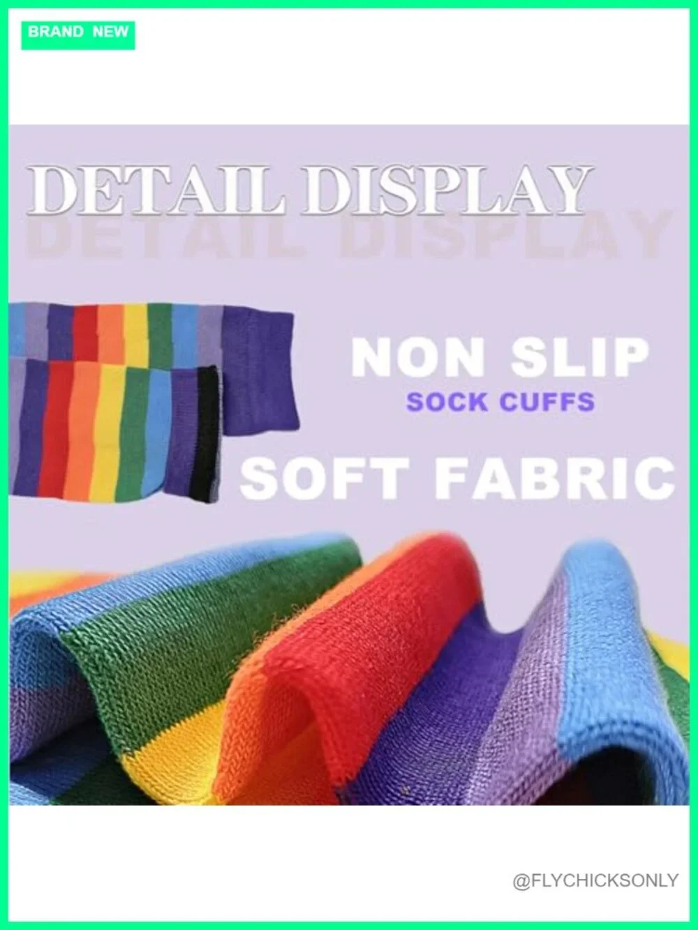 Rainbow Knee High Socks & Arm Warmer Gloves Set Soft Breathable Striped for
